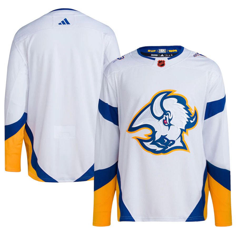 Men Buffalo Sabres Blank Adidas White Reverse Retro Authentic 2022 NHL Jersey